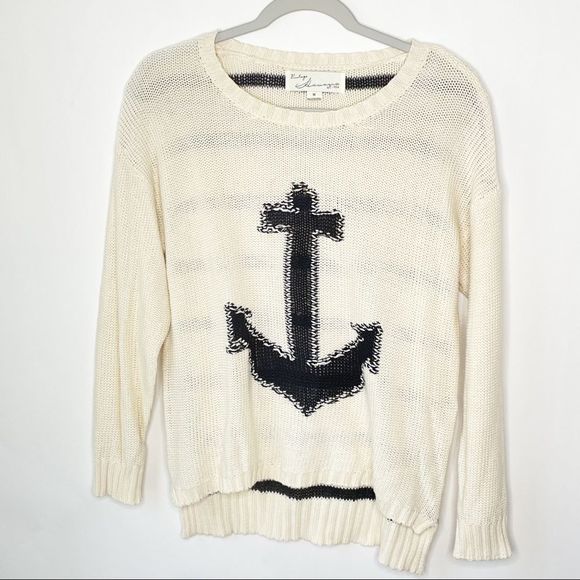 Vintage Havana Nautical Anchor Coastal Cotton Sweater sz. M #VV - Picture 2 of 9